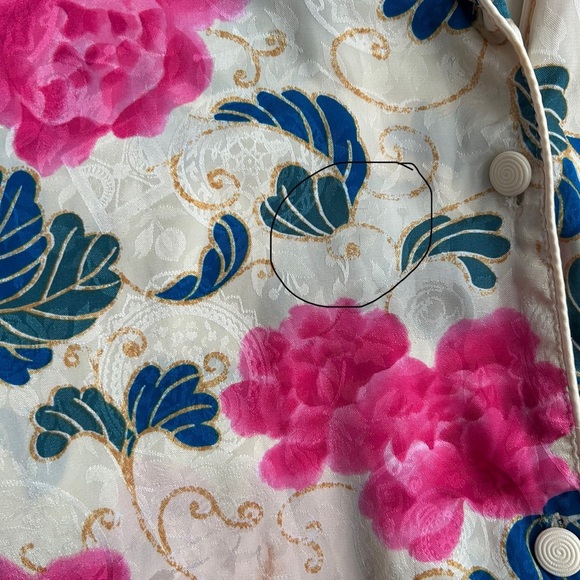 Vintage Victoria’s Secret Gold Label Women’s Gold Floral Night Shirt M/L - Picture 12 of 13